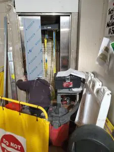 Person working on elevator