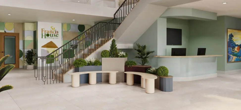Architectural rendering of SFH's new lobby
