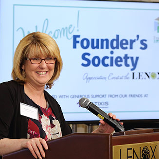Karen LaFrazia speaks at Founder's Society event