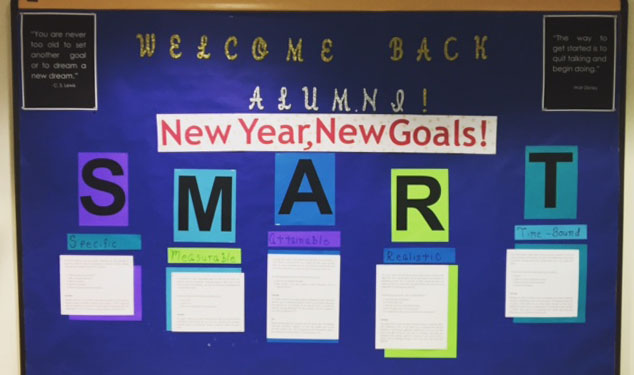 Jan 2017 Alumni Resource Center Bulletin Board SMART goals