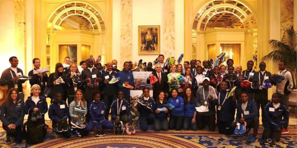 Elite field of marathoners donate shoes for One Boston Day