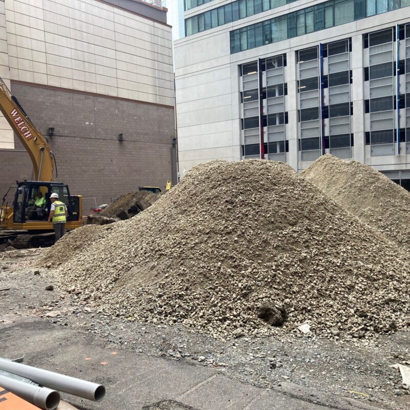 Pile of dirt at 41 Lagrange Street