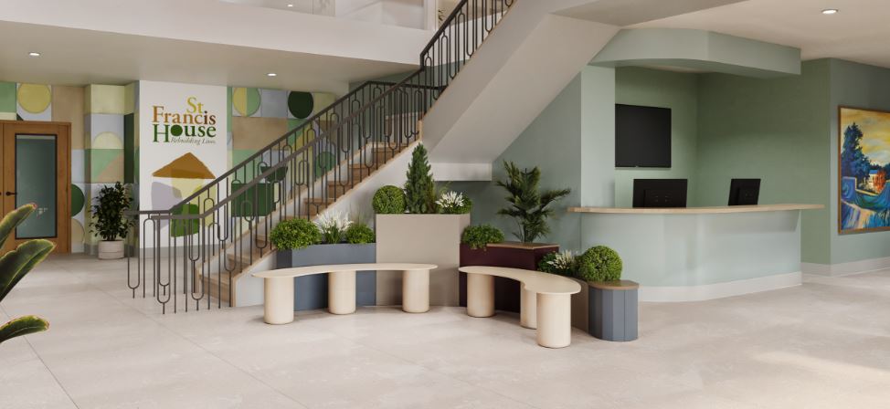 Architectural rendering of SFH's new lobby